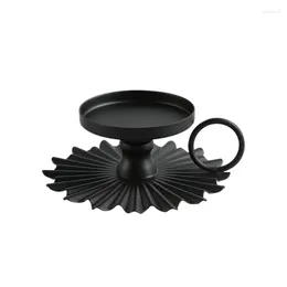 Candle Holders Muy Bien Iron Art Fan Shape Candleholder Tray Home Decoration Romantic Dinner Party Wedding Centerpieces Gifts