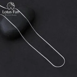 Lotus Fun Real 925 Sterling Silber Halskette Feiner Schmuck kreative klassische Designkette f￼r Frauen Acessorio Collier237e