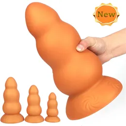 Anal Toys mais recentes enormes plug plug plug super macio silicone vibrador miçangas massagem de próstata Big Butt Butt Sex Toys for Men Mulheres 221121