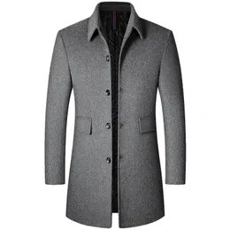 Giacche da uomo Cappotto di lana da uomo nero lungo autunno e inverno moda sottile spesso caldo formale business casual mix abbinato giacche di grandi dimensioni 221121