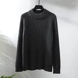 メンズセーター高品質ファッション2022秋と冬のメンズ編みの温かいセーターカジュアルな快適なプルオーバー太い男性M84