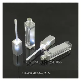 Butelki do przechowywania słoiki 10/30/50pcs 7,5 ml pusta makijaż DIY LIVE BLUSKA BUTELA BLUSKA/SIER SWARM Square Lip Bloss z LED Light Mirror Lab Dhzjw