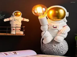 Nattlampor astronaut modell ljus harts rymdman figur hantverk sovrum sovrum bord lampa prydnad barn rum dekoration