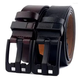 Belts 80 - 170 CM Top Layer Cowskin Genuine Leather Male Belt For Jeans Classical Designer Strap Vintage Pin Buckle Men