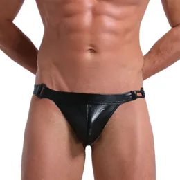 Младшие банки мужское нижнее белье Jockstrap Mens Thongs g Strings Snake Skin кожа кожа сексуальные мужчины эротическая струна Homme