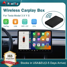 Tesla Box Dongle for Model 3 y s x car waze spotify iOS를위한 도로 상단 무선 카 플레이 어댑터