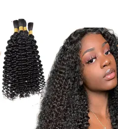 Cabelo de trança humana Bulk sem trama 4b 4c Afro Kinky Curly Bulk Hair para travar 100g de cabelo indiano de cabelo mongol