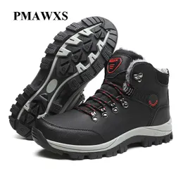 Boots Winter Men Waterproof Leather Sneakers Snow Outdoor Male Hiking Work Shoes High Top Non-slip Ankle 221119