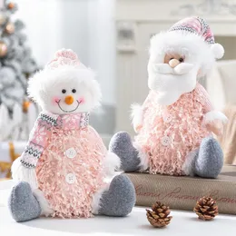 Noel Süslemeleri Pembe Peluş Angel Girl Snowman Noel Baba Elk Bebek Noel Ağacı Dekorasyon Merry Kids Hediyeleri Navidad