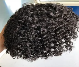 6mm Wave Afro Mens Wig Hairpieces Body Curl Curl Full Lace Toupee البرازيلي البرازيلي Remy Human Hair Resulction9213901