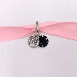 Bracciale Pandora originale in argento sterling 925, catena di gioielli, perline, kit per la creazione di Natale, braccialetto, doppio ciondolo, albero, galassia, luna, collana con ciondoli per donna 799645C01