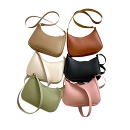 Evening Bags Womens Fashion Handbags Retro Solid Color PU Leather Shoulder Underarm Bag Casual Women Hobos 221119