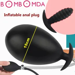 Giocattoli anali Plug gonfiabile Butt espandibile con pompa Dilatatore Massaggiatore Prodotti per adulti Sesso in silicone per donna Uomo 221121