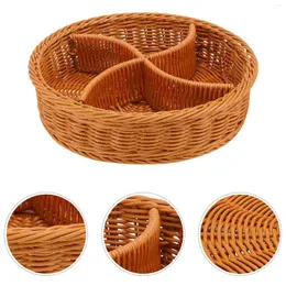 Пластины 1pc Fruit Basket Storage Моделируют тканые имитируемые роттан для домашних вечеринок фестиваль
