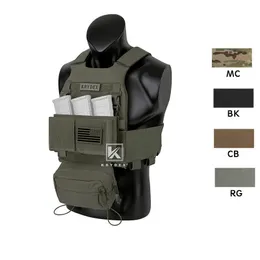 Men's Vests KRYDEX Low Vis Slick Plate Tactical Vest With Elastic Cummerbund Micro Fight MK3 Panel Chassis Drop SACK Pouch Plates 221121