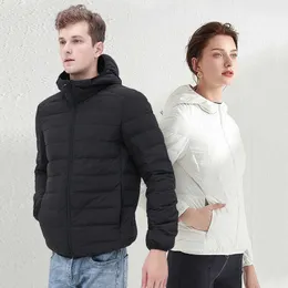 Kanada Down Jacket Ny Ultra Light White Duck Medium L￥nga m￤n och kvinnors huva Fashion Leisure utomhus bomullstryck