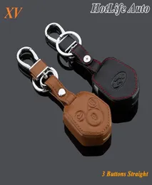 2014 Subaru XV Car Keychain Genuine Leather Key Fob Case Cover for 2012 2013 2014 2015 Subaru XV Key Chain Ring Car Accessories7087169
