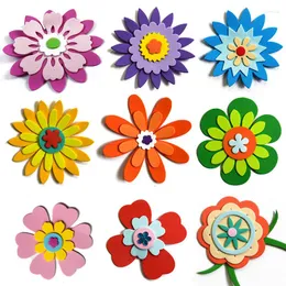 Gift Wrap XICC 3D Art EVA Foam Flower Wall Stickers Mixed Pattern Puzzle Toys Early Kindergarten School Classroom Handmade DIY Material