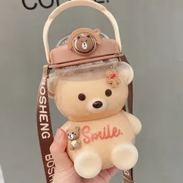 Water Bottles 10001400ML Kawaii Travel Bear Kettle Sport Drinking Mug Girl Outdoor Large Capacity Cup with Straw 221119