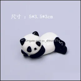 Other Kitchen Storage Organization Panda Chopstick Rest Cartoon Ceramic Chopsticks Holder Storage Animal Restaurant Tableware Drop Dhu9R