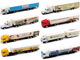 187 Scale high speed Small German Advertising vehicle Media container tow Truck diecast model Car Toys for kid039s boy collect