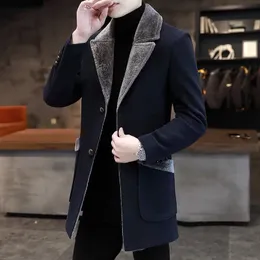 Men's Wool Blends Winter Wool Blends Men Windbreaker High Quality Long Men Casual Coat Fashion Business Warm Thick Mens Woolen Coats 221121
