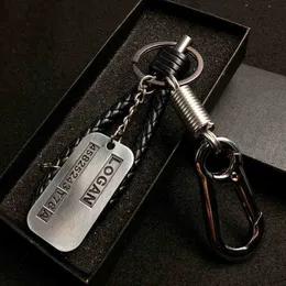 Keychains Men's Necklace Double Brand Uncle Wolf Perifera halsband Logan Tag Army Märken Metal Alloy Dog Tag Jewelry T220909