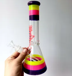 Narghilè in vetro colorato da 10,5 pollici Bong Beaker con lucertola luminosa Cool Oil Dab Rigs con tubi femmina da 18 mm