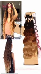 OMBRE COLOR Body wave hair weaves 4pcslotone head machine double weft bundle with lace closuresew in hair extensions weaves clo1996275