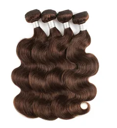Farbe 4 dunkelbrauner brasilianischer Körperwelle 4 Bündel Qualität Remy Human Hair Extension unverarbeitetes jungfräuliches brasilianisches Haar Körperwelle 5843800