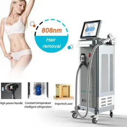 Diode Laser Hårborttagning 808 755 1064NM 3 våglängder System Professionell hudföryngring Skönhet Salongutrustning 600W 1000W Maskin för alla slags hud