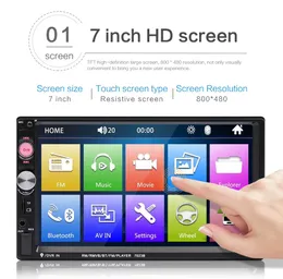 Autoradio 2Din lettore multimediale per auto HD da 7 pollici audio stereo touch screen lettore MP5 automatico Bluetooth TF USB FM fotocamera