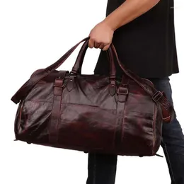 Duffel Bags Мужские кожаные пакеты Vintage большой Duffle Independent Fitness Fitnes