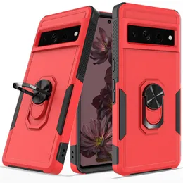 Para TCL T Mobile Revvl 6 estojo com suporte de anel Magnetic Kickstand Bumper Armour à prova de choque Caso de proteção duro B200