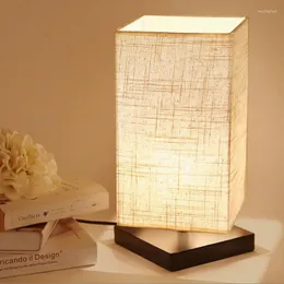 Table Lamps Japan Style Minimalist Linen Art Nostalgic Rural Dimming E27 LED Lamp For Bedside&narrow Table&study Room ZLTD011