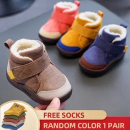 Stivali Warm Plush Baby Snow Toddler Winter Boys Girl Infant Shoes nati Outdoor Kids Hook Loop 221122