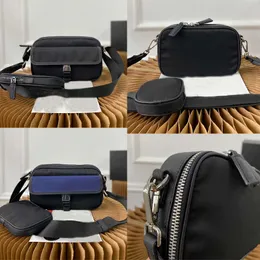 Prad Bags 2023 mens saffiano re nylon 2 peças bolsas mensageiro preto designer de alta qualidade homem bolsa de ombro de couro bolsa tiracolo CUX9