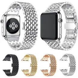 الأشرطة الذكية سبعة خرزات تنين منقوشة سوار سلسلة ربط حزام مناسب iWatch 8 7 6 5 4 SE حزام لساعة Apple Series 38/40 / 41mm 42/44 / 45mm Watchband