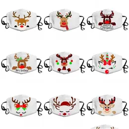 Designer-Masken Earloop faltbare Gesichtsmaske Weihnachtsmuster Mascarilla wiederverwendbare Atemschutzmaske Anti-Staub-Verschleißfestigkeit ADT Unisex 4 5W Dh0H3