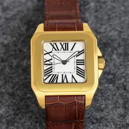 Herrklocka 40mm guld rostfritt stål urtavla läderband fällbar spänne lysande vattentät safirspegel lyxig designer armbandsur montre de luxe klockor