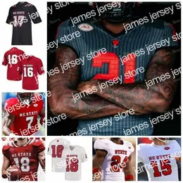 كلية كرة القدم الأمريكية NIK1 NC State North Carolina Wolfpack NCAA College Football Jersey 16 Bailey Hockman 12 Jacoby Brissett 9 Bradley Chubb 81 Torry Holt