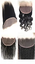Najwyższej klasy indyjskie włosy koronkowe czołowe czołowe 13 x 4 cale proste zamknięcie naturalny kolor 1b Virgin Hair