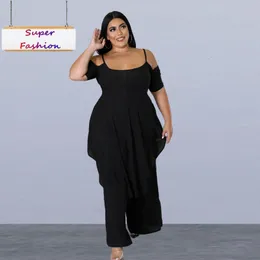 Damskie dresowe dresy w dużych rozmiarach XL4XL Summer Plus Size Pant Suits Kobiety Ubranie odzieży swobodny krótki rękaw Nieregularny dwuczęściowy zestawy hurtowe 221121