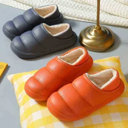 Winter Warm Plush Cotton Slippers Women Nonslip Waterproof Home Slides Indoor From Woman Thick Sole Soft Indoor Couples Shoes J220716