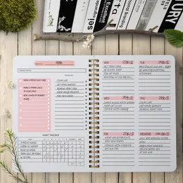 Notepads A5 Agenda Planner Notebook Diário semanal Cronogramas de hábitos Organizador para o oficial de papelaria escolar 221122