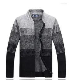 Men's Sweaters Men's Winter Warm Sweater Men 2022 Mens Thick Wool Cardigan Brand Clothing Striped Pull Homme Knitwear Clothin