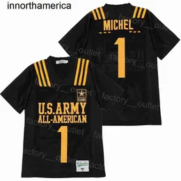 Movie US Army Military All American 1 Michel Football Jersey All Stitched Pure Cotton Hip Hop For Sport Fans College Breathable Team Color Black Good/High