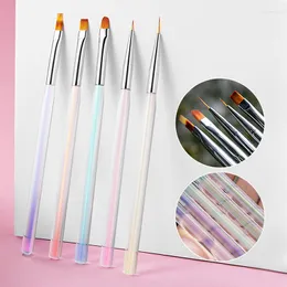 Nail Art Kits 1/5pc Carving Drawing Line Brush UV Gel Set Gradient Pen DIY