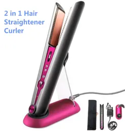 2021 2 in 1 a hair straightener curler hairs straighteners 자홍색 선박 sameday4856418