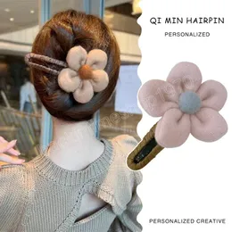 Mode Elegante Plüsch Blume Haar Clip Haarnadeln Für Frau Mädchen Koreanische Süße Barrettes Entenschnabel Clips Haar Zubehör